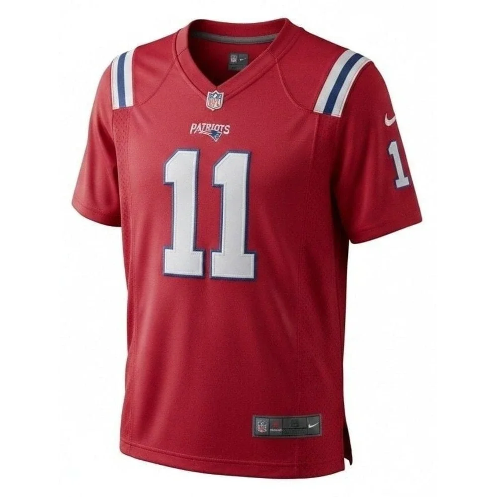 Nike Julian Edelman New England Patriots Red Game Jersey Size S